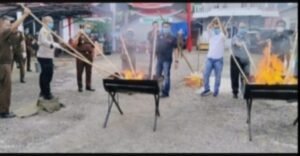 Kejaksaan Merangin Musnahkan Beberapa Barang Bukti Tindak Pidana Umum