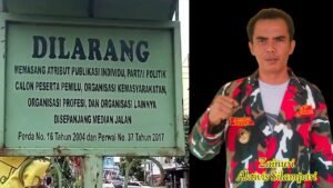 Atribut Partai Berhamburan di Median Jalan Lubuklinggau, Bawaslu Jangan Tutup Mata