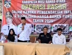 OPERASI PASAR MURAH DI DESA NAPAL LICIN, KECAMATAN ULU RAWAS— TEBUS SEMBAKO CUKUP BAYAR Rp 23.000