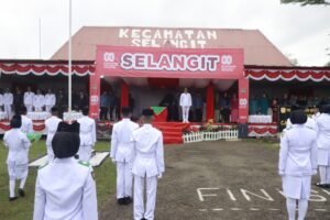Camat Selangit Misbahuddin Lubis Irup HUT Ke-80 Kemerdekaan RI Tingkat Kecamatan Selangit.