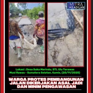 Masyarakat Kecewa ! Proyek Jalan Penghubung Desa Suka Merindu Diduga Nihil Pengawasan, Abaikan Abaikan Kwalitas Standar Bangunan
