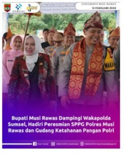 Bupati Musi Rawas Hj Ratna Machmud Dampingi Wakapolda Sumsel Dalam Peresmian Operasionalisasi SPPG Polri