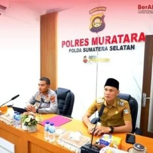 Wabup H Junius Wahyudi Mengikuti Rapat Koordinasi Zoom Meting Bersama Kapolres Muratara