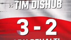 TIM MINI SOCCER KOMINFO MUSI RAWAS KALAHKAN TIM DISHUB 3-2 LEWAT ADU PINALTI